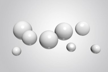 Soyut gerçekçi küreler, beyaz arka planda, 3d render parlak plastik toplar