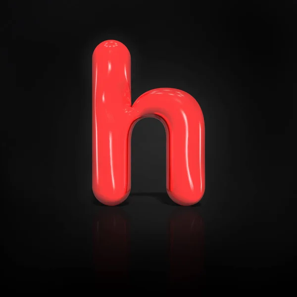 Glossy Red Paint Letter Lowercase Bubble Isolated Black Background Rendering — Stock Photo, Image