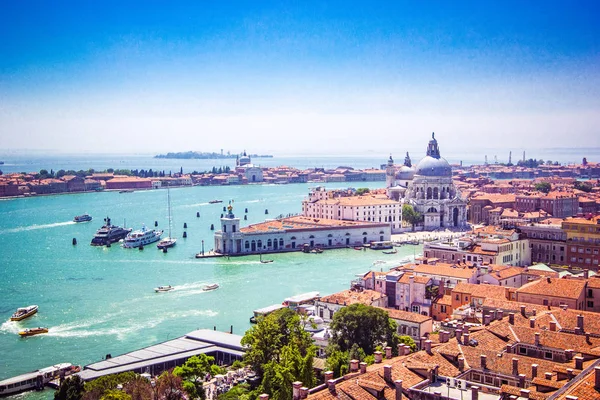 Panoramatický Pohled Benátky Baziliky Santa Maria Della Salón Grand Canal — Stock fotografie