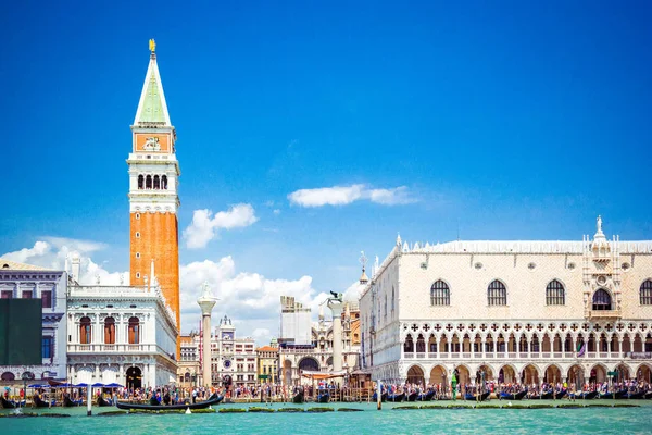 Panoramatický Pohled Benátky Canal Grande Dodge Palace Campanile Piazza San — Stock fotografie