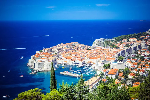 Panoramic View Old Town Medieval Ragusa Dalmatian Coast Adriatic Sea — Stockfoto