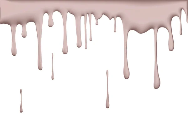 Melted white chocolate leaking, milk, yogurt cream, ice cream dripping flowing streams of drops,  isolated on white background , 3D rendering