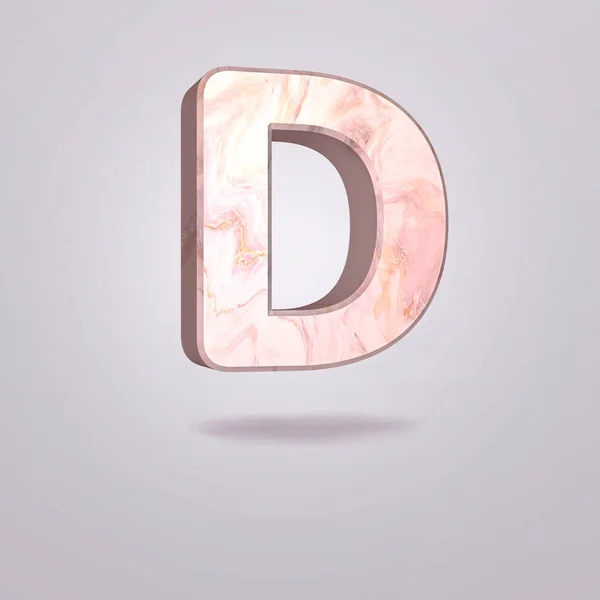 Abstracte Hoofdletter Roze Marmer Realistisch Alfabet Modern Font Geïsoleerde Grijze — Stockfoto