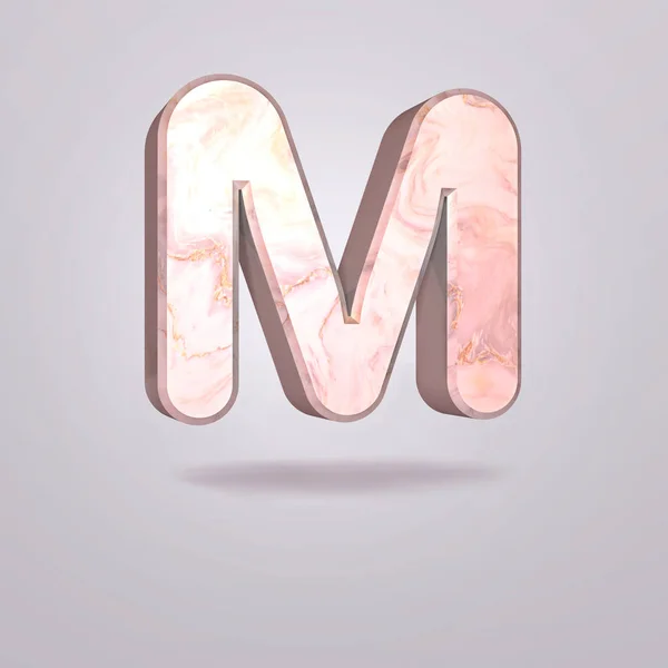 Abstracte Hoofdletter Roze Marmer Realistisch Alfabet Modern Font Geïsoleerde Grijze — Stockfoto
