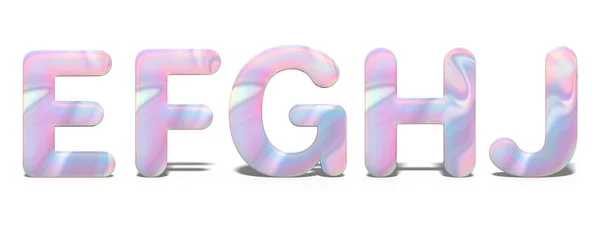 Zestaw Wielkich Liter Jasnym Holograficznym Designie Błyszczącym Alfabecie Neon — Zdjęcie stockowe