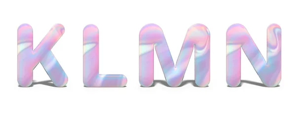 Conjunto Letras Mayúsculas Diseño Holográfico Brillante Alfabeto Neón Brillante — Foto de Stock