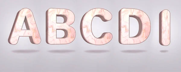 Set of capital letters A, B, C, D, I in bright holographic desig — Stock Photo, Image