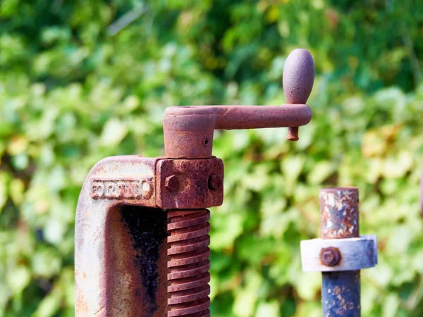 Questa Manovella Stata Usata Azionare Una Segheria Vicino Una Cascata — Foto Stock