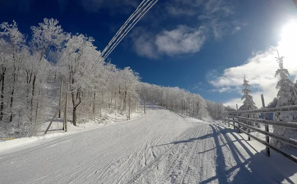 Par Une Belle Journée Hiver Les Skieurs Étaient Heureux Faire — Photo