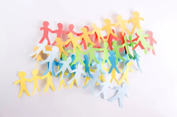 Paper people in LGBT rainbow colors