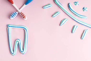 diş fırçası ve diş macunu ile diş temizleme kavramı