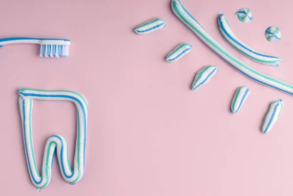 Tooth Cleaning Concept Toothbrush Toothpaste — Stock Photo, Image