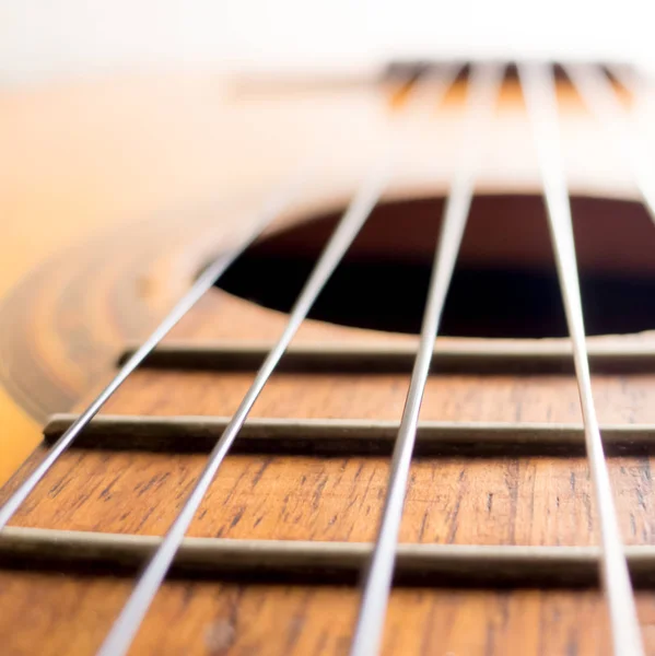 Klassisk Gitarr Gammal Klassisk Gitarr Med Nylon Strängar Gamla Akustisk — Stockfoto