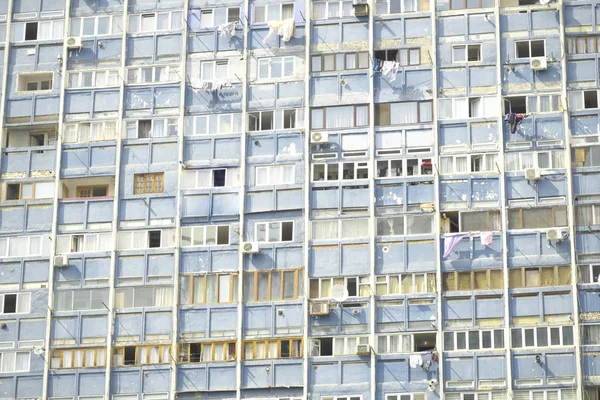 Gamla Inlägg Sovjetiska Flervåningshus Lägenheter — Stockfoto