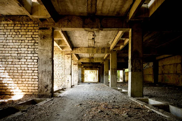 Construção Betão Tijolos Inacabados Abandonados — Fotografia de Stock