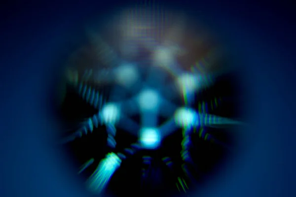 パターンのようなネットで青の抽象的なぼやけた球の実際の写真 青い円が勝つ — ストック写真