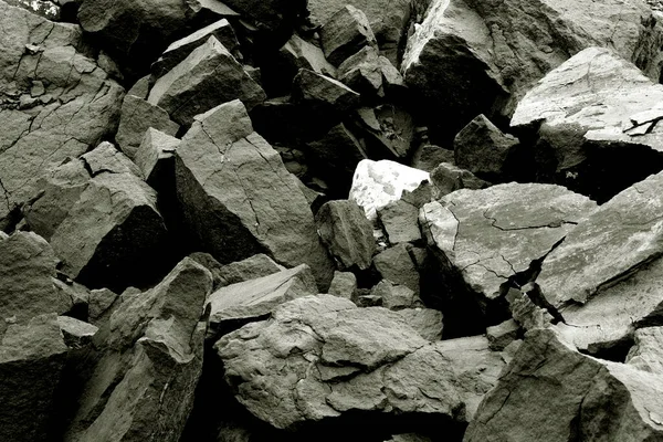 Κλιφ Πέτρα Κομμάτια Φόντο Μαύρο Και Άσπρο Πέτρες Φόντο Ένα — Φωτογραφία Αρχείου