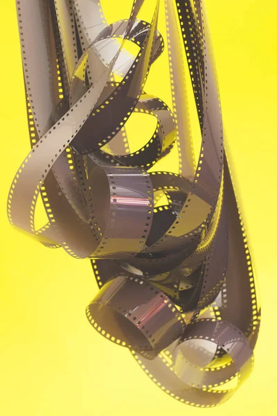 Negative Photographic Film Yellow Background 35Mm Negative Film — Stock Photo, Image