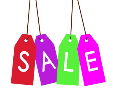 Asılı satışında kırmızı Lila yeşil ve pembe