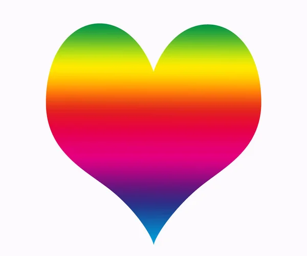 Heart Colorful Rainbow Isolated White — Stock Photo, Image