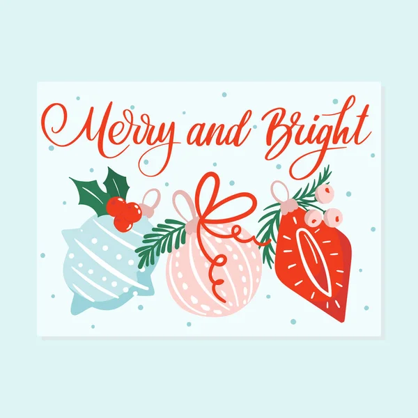 Christmas Cards Design Holiday Season Greeting Card Joyful Illustration Christmas — Stock Vector