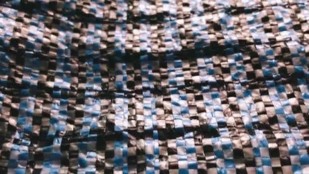 Polyethylene checkered multicolored matter. — Stock Video