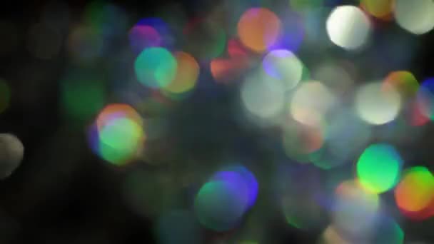 Helder en kleurrijk bokeh, vintage holografische abstracte achtergrond. — Stockvideo