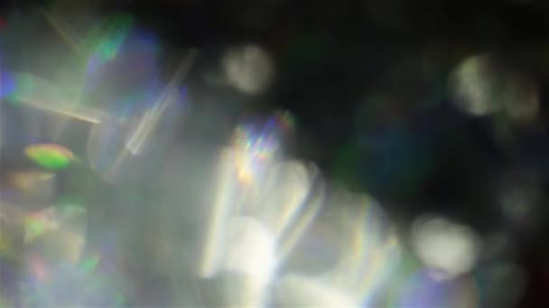 Holografik hafif sızıntı, bokeh, geçiş efekti. — Stok video