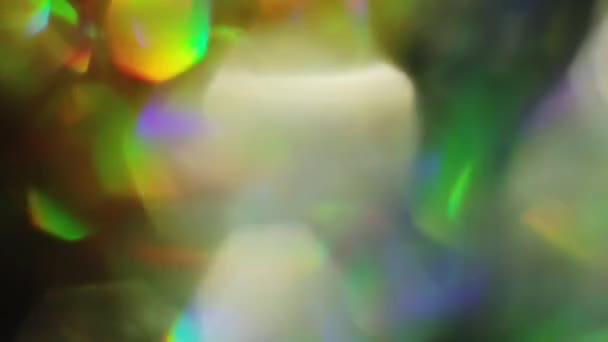 Colorful futuristic bokeh, spectral futuristic colors, holographic iridescent foil. — Stock Video