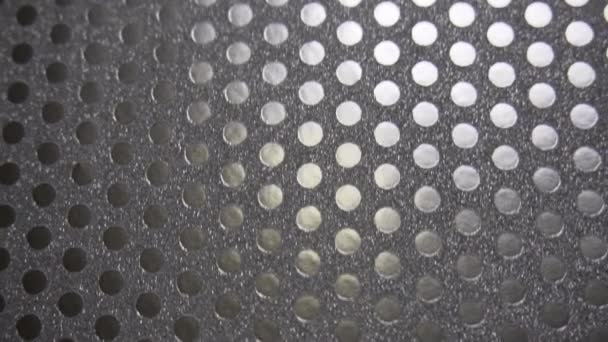 Dot pattern of packing foil, polka dot, grunge background texture. Selective focus. — Stock Video