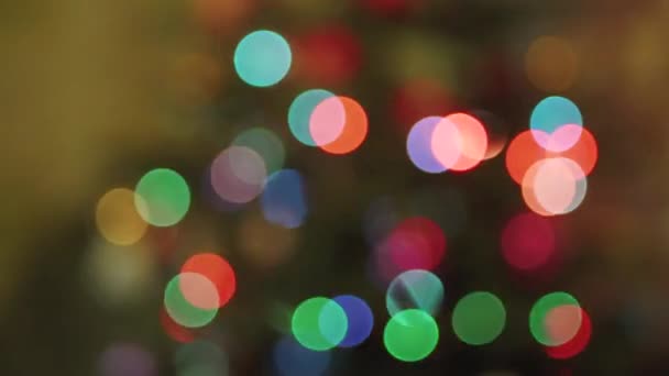 Colorful Christmas lights background. — Stock Video