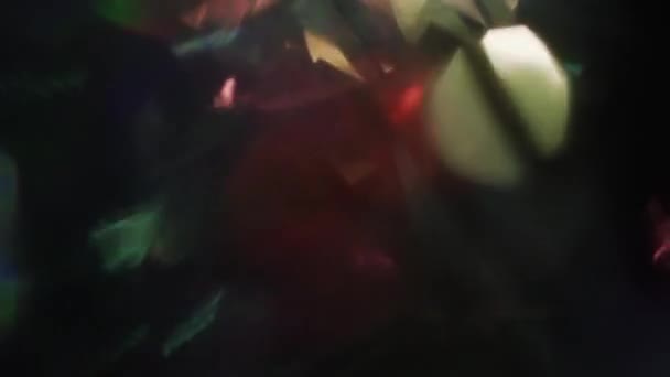 Luxuriöse irisierende rgb bokeh, spektrale holographische Folienreflexionen. — Stockvideo