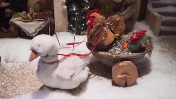 Munich Germany Nov 2018 Toy Mechanical Chicken Goose Shop Window