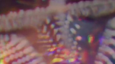 Psychedelic yanardöner deformasyonları, bokeh, parlama, ışık sızıntısı etkisi.