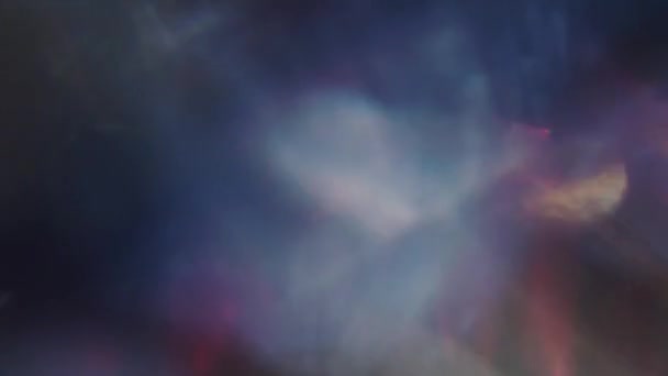 Fuites de lumière irisée bleu et rouge multicolore, distorsions, transitions 4k 