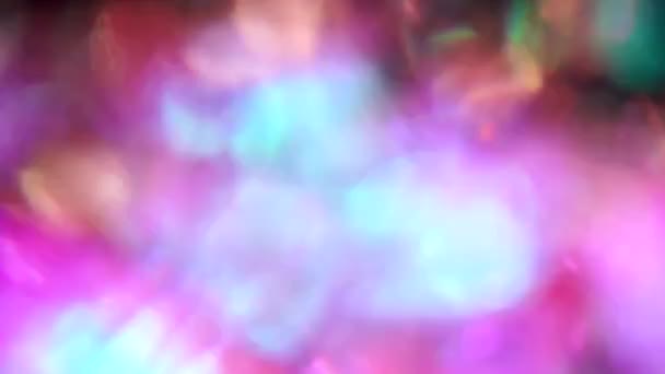 Разноцветный абстрактный фон, блестящий боке, сюрреалистичная поверхность движения, переходы, петля, наложение . — стоковое видео