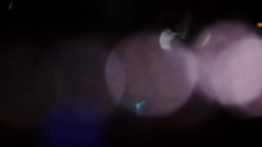 Defocused psychedelic Festival bokeh. Glares, video geçişler, distorsiyonları, ışık sızıntıları.