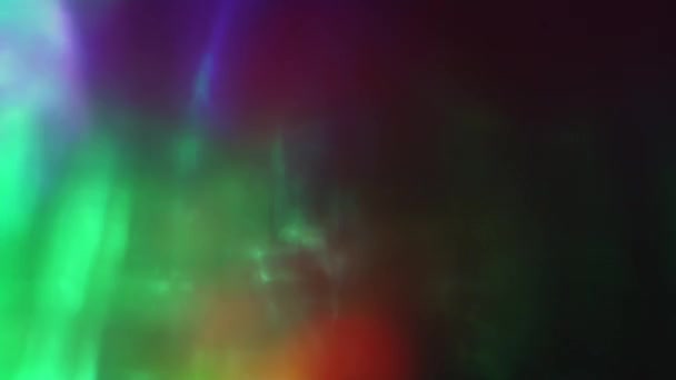 Partículas de luz holográficas cyberpunk psicodélicas brilha caótico no espaço . — Vídeo de Stock
