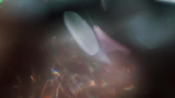 Mélange organique de couleurs arc-en-ciel dans la pièce sombre . 