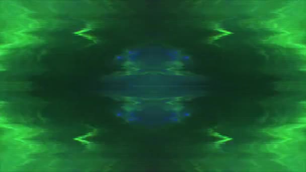 Kaléidoscope dynamique sci-fi psychédélique fond vert . — Video