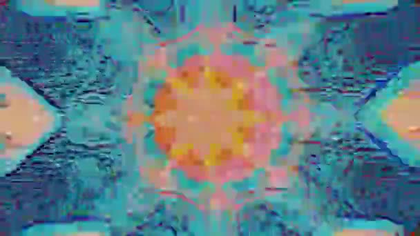 Kleurrijke Neon ornament patroon, psychedelische iriserende Caleidoscoop. — Stockvideo