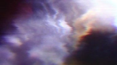 Renkli vhs glitch neon fütüristik psychedelic animasyon arka plan. 