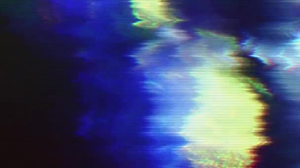 Kleurrijke digitale futuristische foutgegevens holografische VHS achtergrond. — Stockvideo