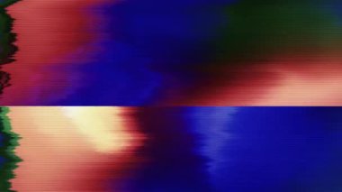 Dijital trendy kötü tv cyberpunk pırılpırıl arka plan. 