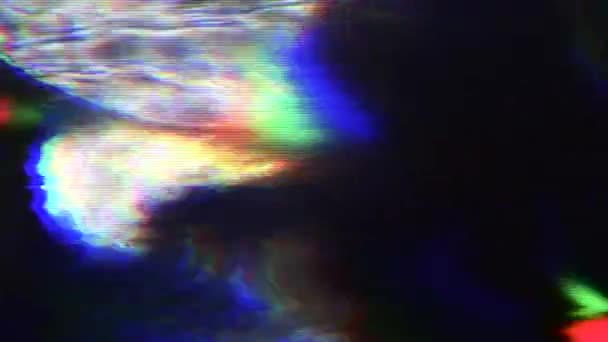 Multicolore incandescente cyberpunk moda sfondo olografico. Cattivo effetto tv . — Video Stock