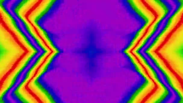 Buntes Kaleidoskop neon cyberpunk verträumt irisierend Hintergrund. — Stockvideo
