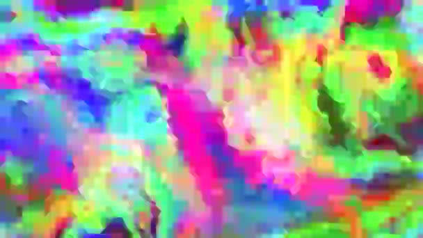 Vibrant error data neon sci-fi iridescent background. Psychedelic glitch. — Stock Video