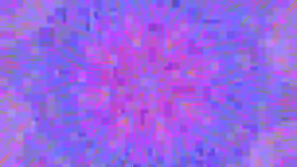 Erreur unique psychédélique vibrant particules de néon fractal . — Video