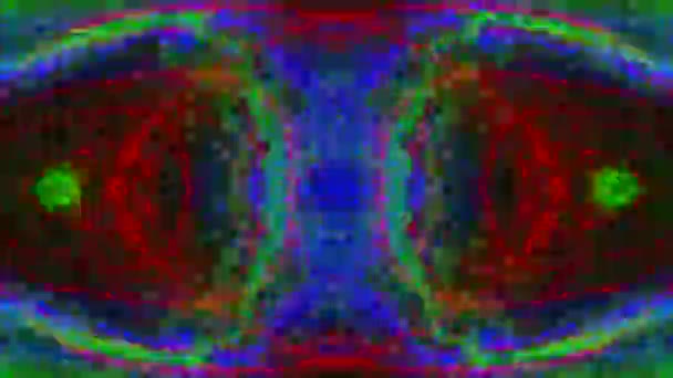 Vielfarbiger geometrischer Science-Fiction-psychedelisch schillernder Hintergrund. — Stockvideo