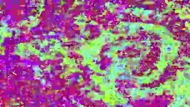 Glitch datamosh fondo digital abstracto de color . — Vídeo de stock